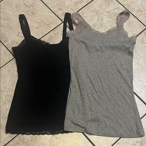 Converse One Star Black Lace Top XS & Mossimo Grey Lace Top S NWOT